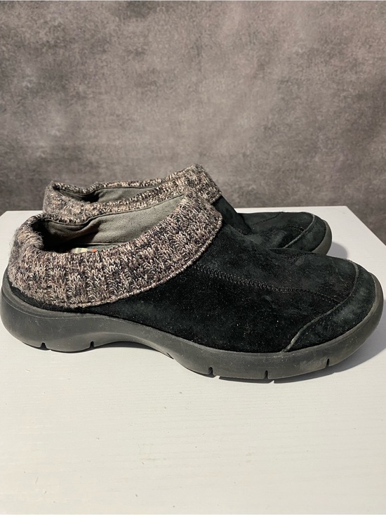 Dansko Shoes - Dansko Womens Black Suede Knit Collar Clogs Mules Size 39 US 8.5 Slip Resistant